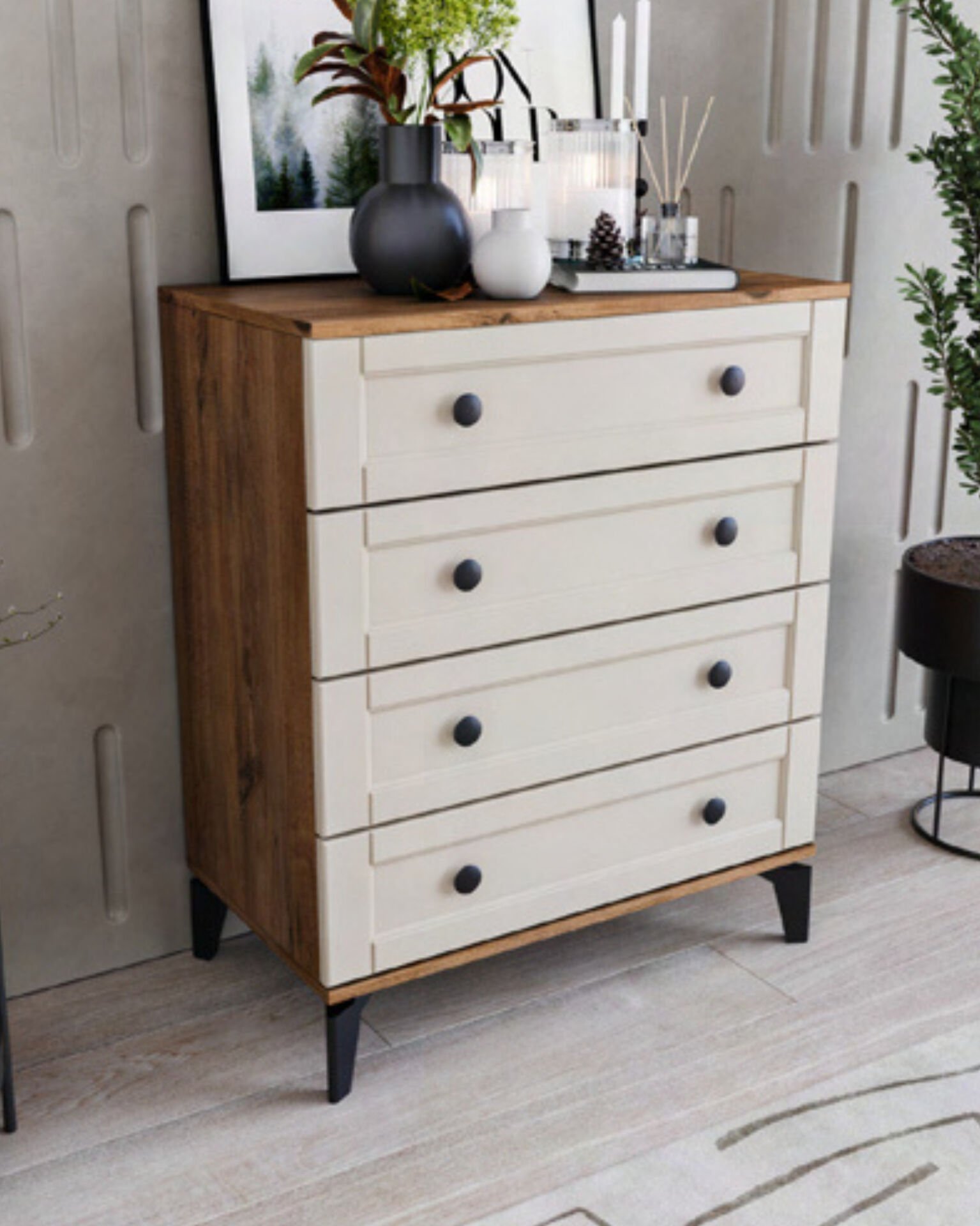 Silva 4 Çekmeceli Şifonyer / %100 MDF / Ücretsiz Kurulum - Teslimat / Aytaşı