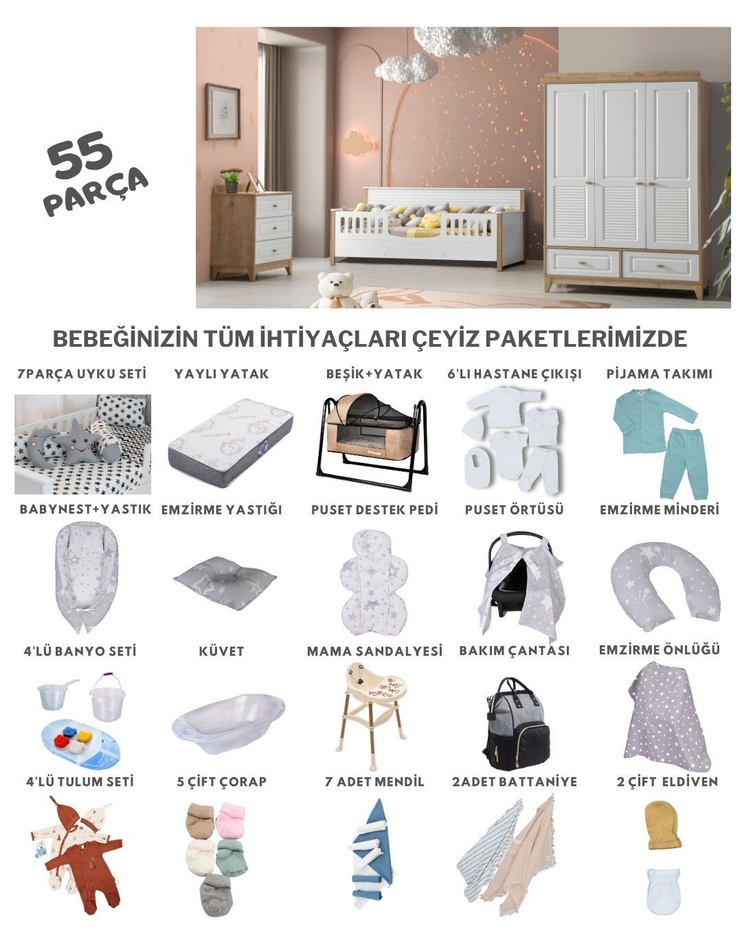 Milano Bebek Çeyiz Paketi