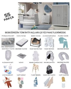 Nirvana Büyüyen Beşikli Bebek Çeyiz Paketi
