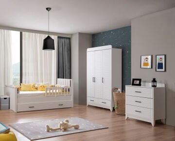 Panjur Beyaz Bebek ve Çocuk Odası