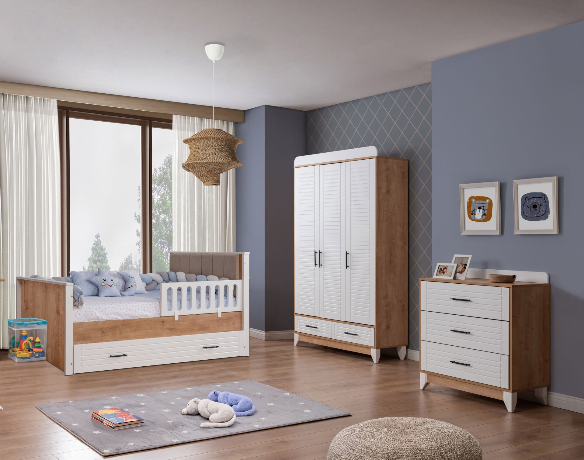 Paris Meşe-Beyaz Bebek ve Çocuk Odası