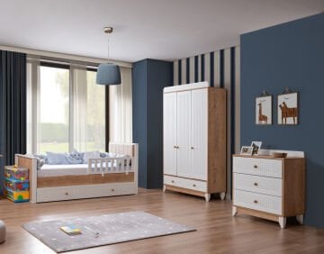 Paris Meşe-Beyaz Bebek ve Çocuk Odası