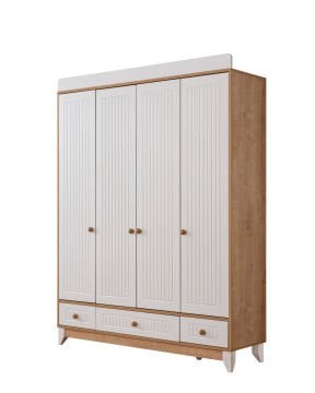 Paris Meşe 4 Kapılı Dolap