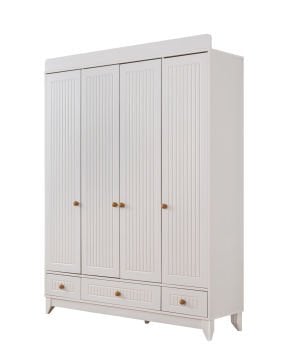 Paris Beyaz 4 Kapılı Dolap