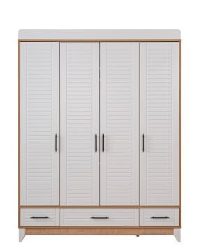 Panjur Meşe 4 Kapılı Dolap