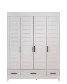Panjur Beyaz 4 Kapılı Dolap