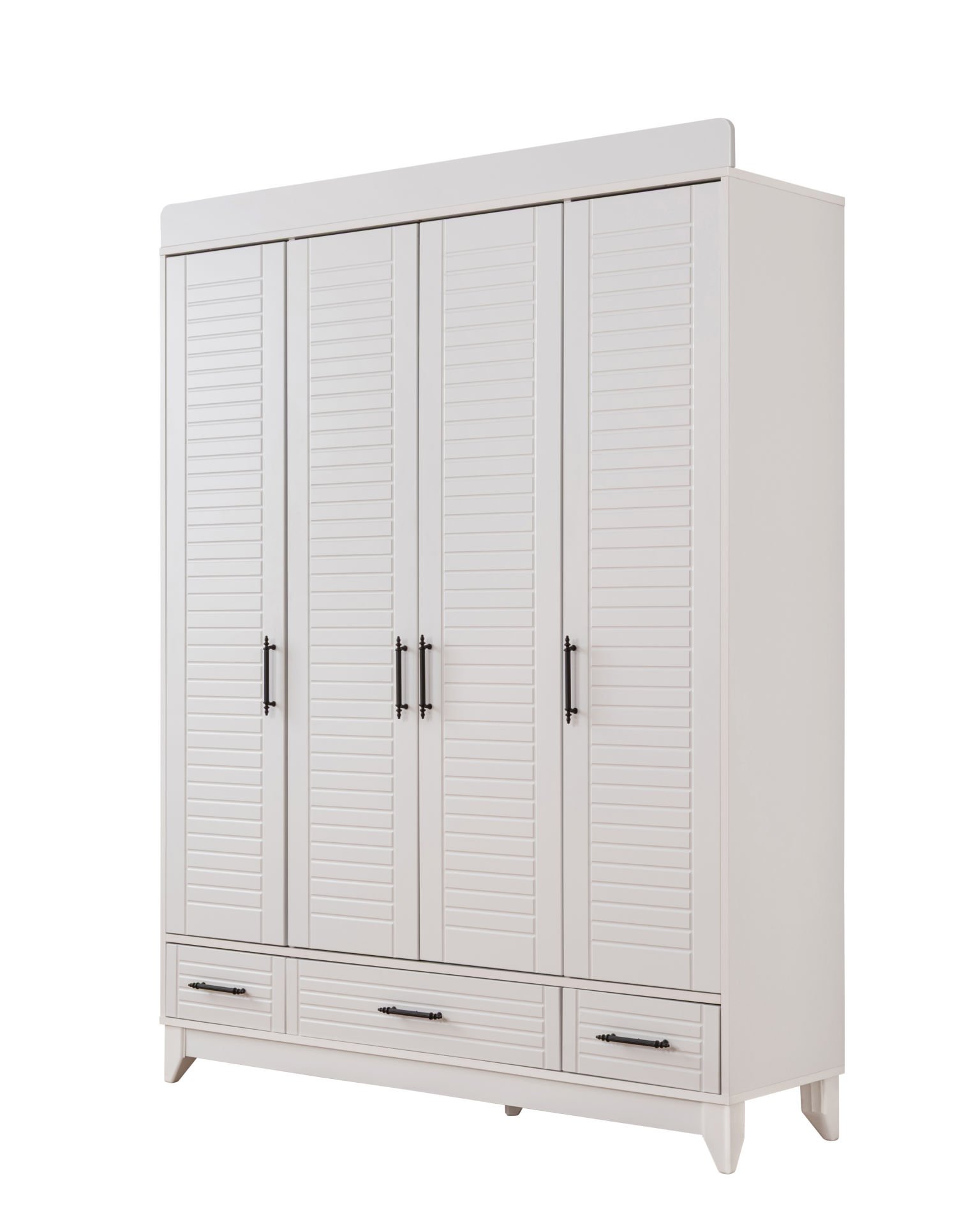 Panjur Beyaz 4 Kapılı Dolap