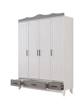 Ottoman Grey 4 Kapılı Dolap