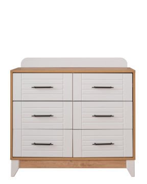 Panjur Meşe 6 Çekmeceli Şifonyer