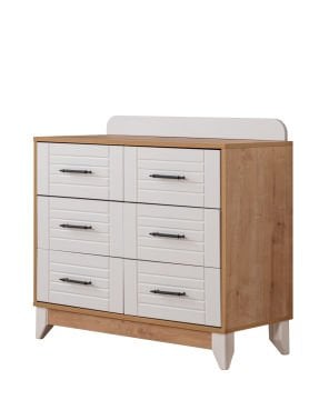 Panjur Meşe 6 Çekmeceli Şifonyer