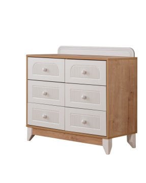 Mira Meşe 6 Çekmeceli Şifonyer