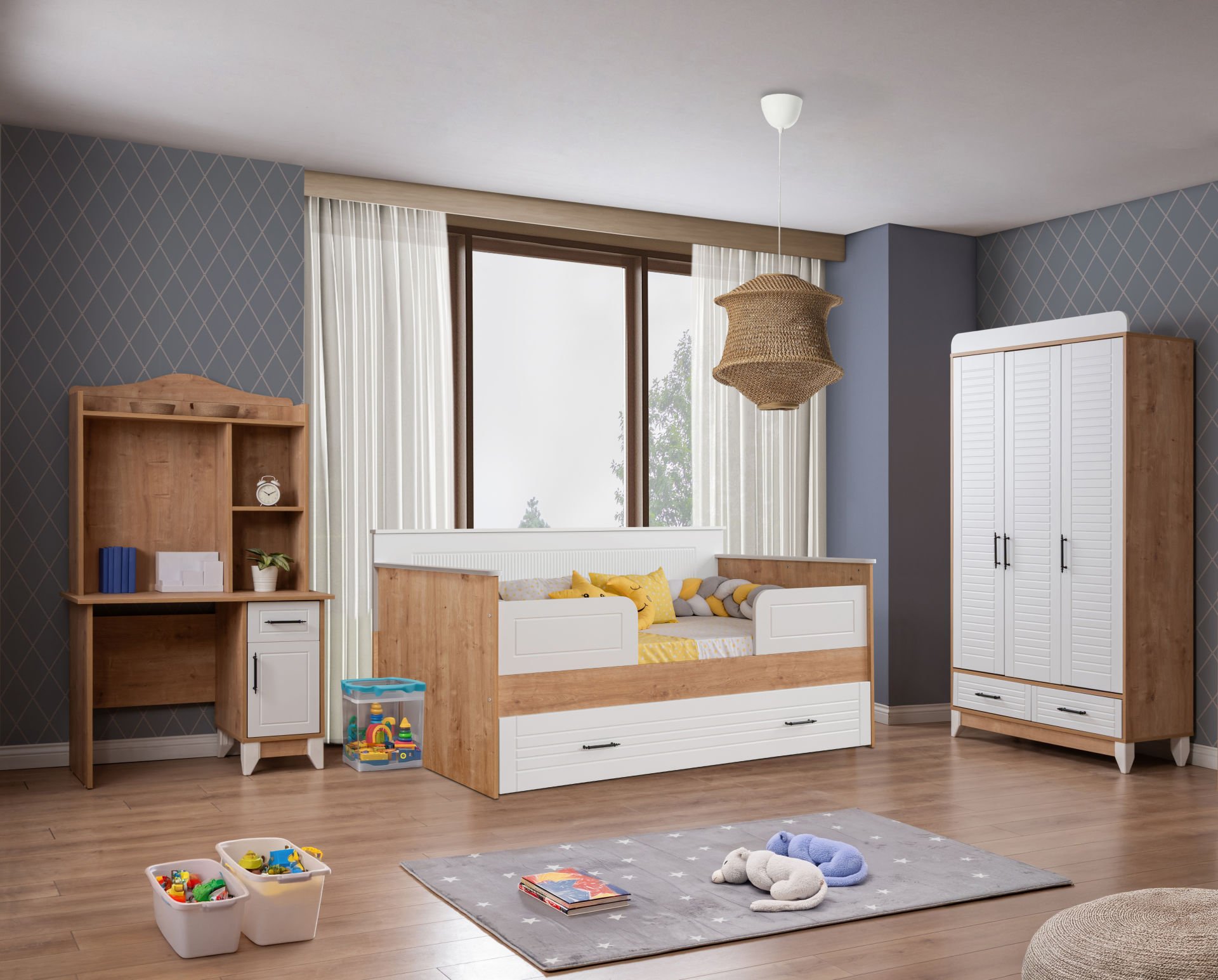 Panjur Meşe Sedir Çocuk Odası