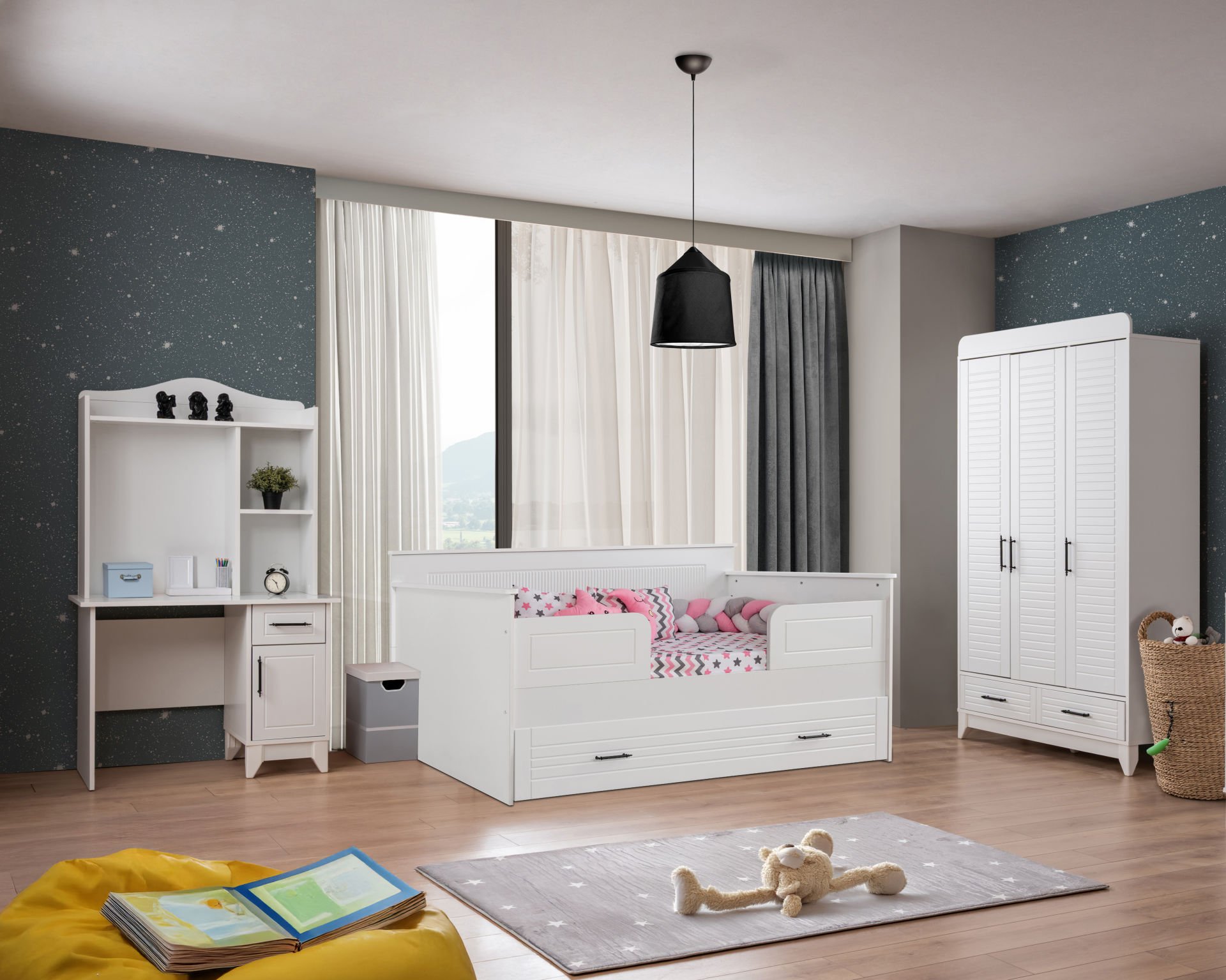 Panjur Beyaz Sedir Çocuk Odası