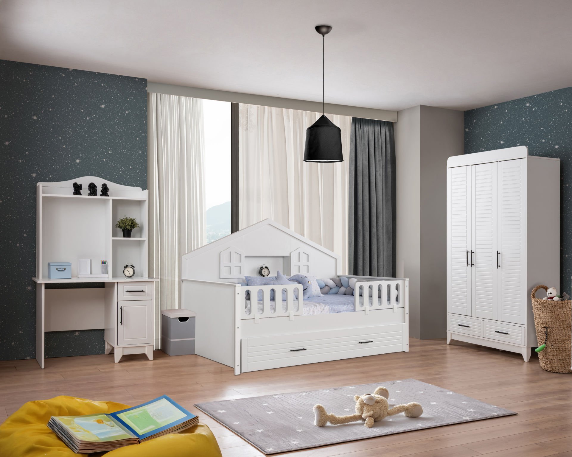 Panjur Beyaz Montessori Çocuk Odası