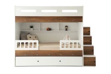 Berlin Ranza 3 Yataklı / Beyaz-Barok / %100 MDF
