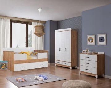 Miracool Panjur Meşe Sedir Bebek ve Çocuk Oda Takımı