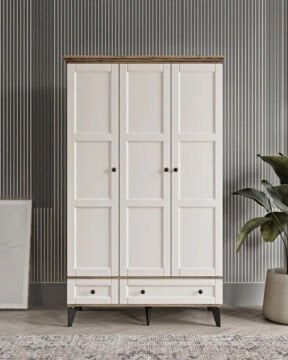 Miracool Karin 3 Kapılı Dolap / Gardrop / %100 MDF / Çam-Aytaşı