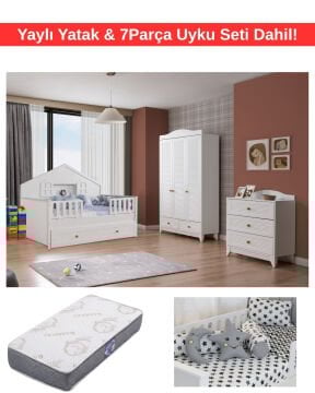 Miracool Allende Montessori Bebek ve Çocuk Odası / Yatak ve 7Parça Uyku Seti Dahil / Ücretsiz Kurulum