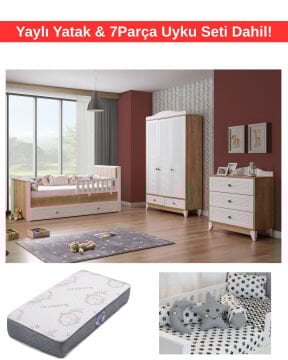Miracool Sidney Bebek ve Çocuk Oda Takımı / Yatak ve 7 Parça Uyku Seti Dahil / Ücretsiz Kurulum-Teslimat