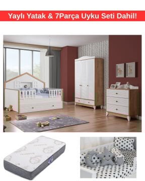 Miracool Sidney Montessori Bebek ve Çocuk Odası / Yatak ve 7Parça Uyku Seti Dahil / Ücretsiz Kurulum