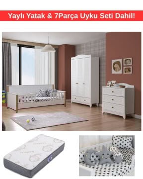 Miracool Allende Viya Bebek ve Çocuk Oda Takımı / Yatak ve 7 Parça Uyku Seti Dahil / Ücretsiz Kurulum-Teslimat