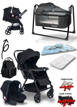 Joell Trendy Bebek Arabası & Puset & Loft Beşik & Çanta & 3'lü Nevresim