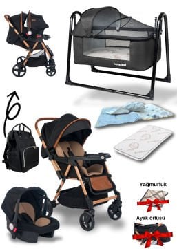 Joell Trendy Bebek Arabası & Puset & Loft Beşik & Çanta & 3'lü Nevresim