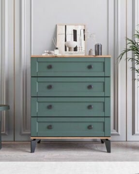 Karin 4 Çekmeceli Şifonyer / %100 MDF / Ücretsiz Kurulum - Teslimat / Haki