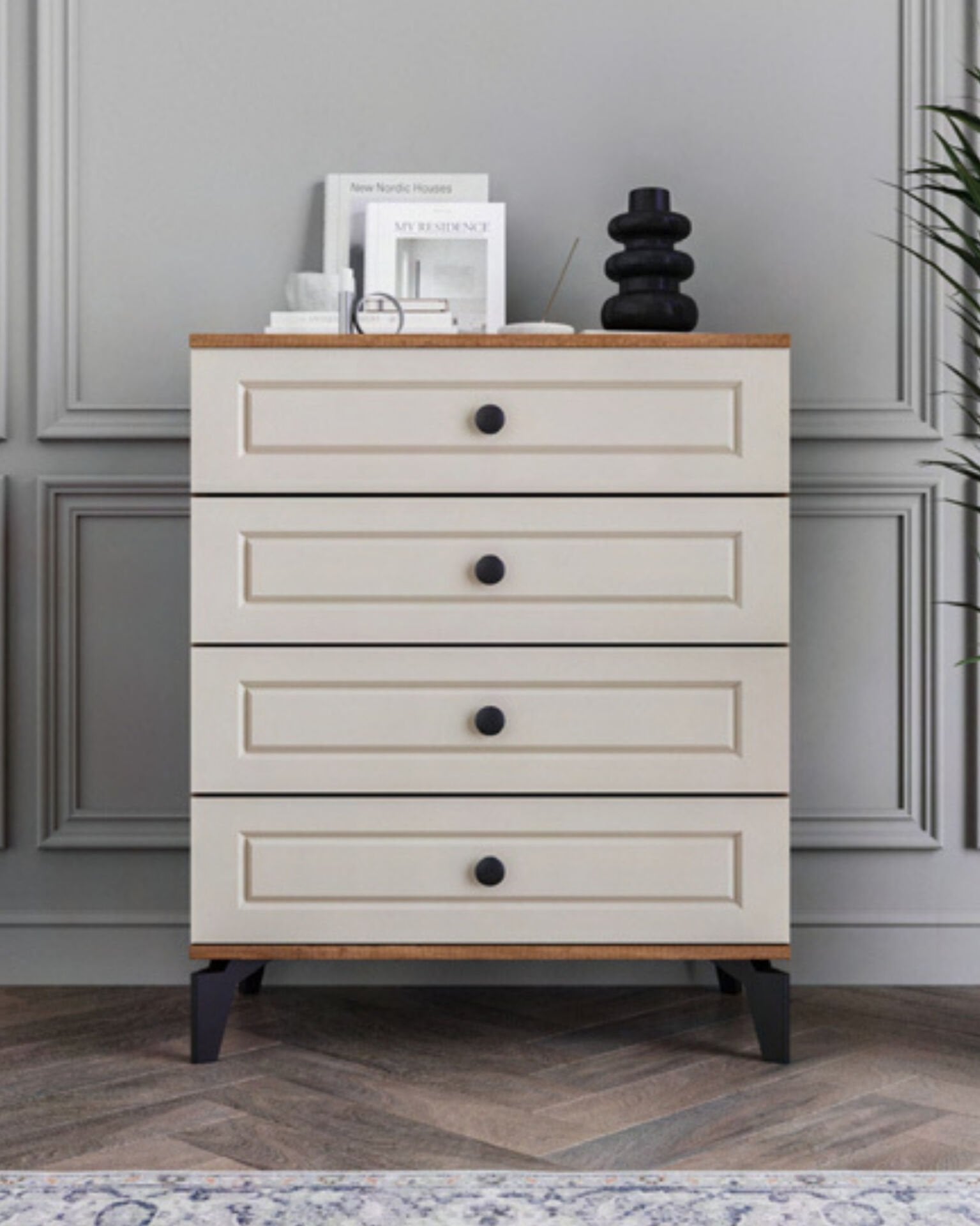 Panjur Fix 4 Çekmeceli Şifonyer / %100 MDF / Ücretsiz Kurulum - Teslimat / Aytaşı