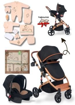 Bebek Çeyiz Seti / 10'lu Hastane Çıkışı / Joell Truva Travel Bebek Arabası / Puset / Anahtarlık Hediye!