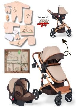 Bebek Çeyiz Seti / 10'lu Hastane Çıkışı / Joell Truva Travel Bebek Arabası / Puset / Anahtarlık Hediye!