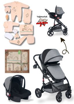 Bebek Çeyiz Seti / 10'lu Hastane Çıkışı / Joell Truva Travel Bebek Arabası / Puset / Anahtarlık Hediye!