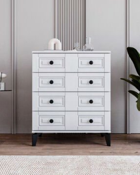 Terra 4 Çekmeceli Şifonyer / %100 MDF / Ücretsiz Kurulum - Teslimat / Beyaz