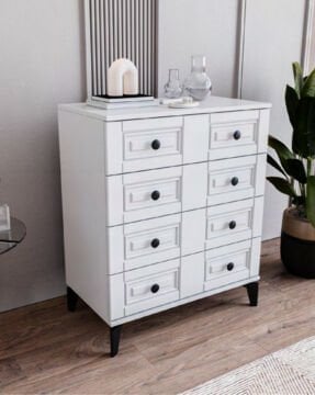 Terra 4 Çekmeceli Şifonyer / %100 MDF / Ücretsiz Kurulum - Teslimat / Beyaz
