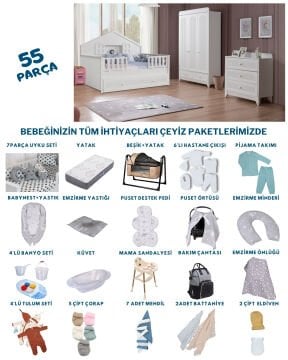 Miracool Mira Beyaz Montessori Bebek Çeyiz Paketi