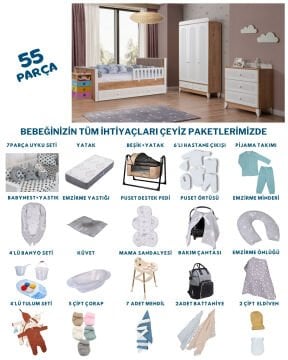 Mira Meşe Bebek Çeyiz Paketi