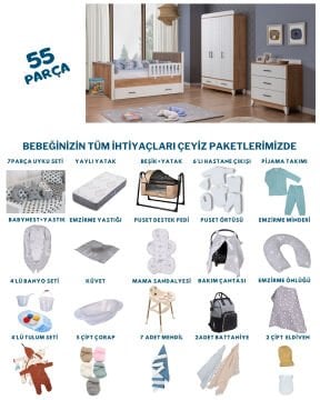 Panjur Meşe Bebek Çeyiz Paketi