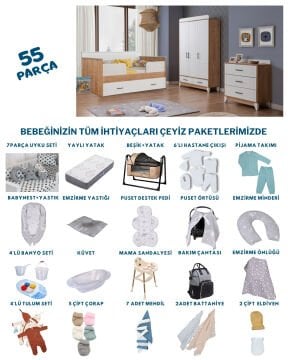 Miracool Panjur Meşe Sedir Bebek Çeyiz Paketi