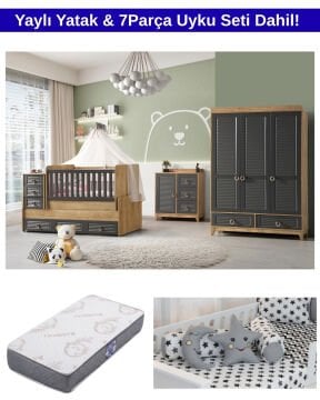 İkon Bebek Odası Takımı / Yatak ve Uyku Seti Dahil / Ücretsiz Kurulum