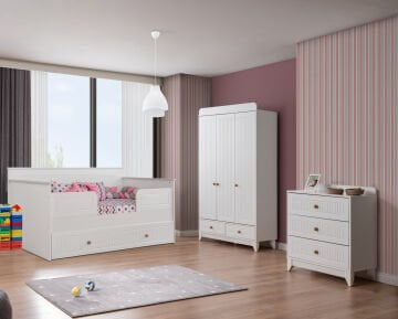 Paris Beyaz Sedir Bebek ve Çocuk Odası