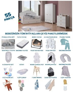 Paris Montessori Beyaz Bebek Çeyiz Paketi