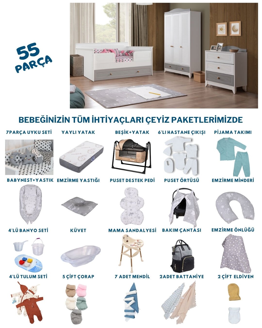 Miracool Tokyo Sedir Bebek Çeyiz Paketi