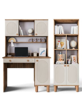 Milen İkili Kombin / Komple MDF Çalışma Masası ve Kitaplık / Aytaşı