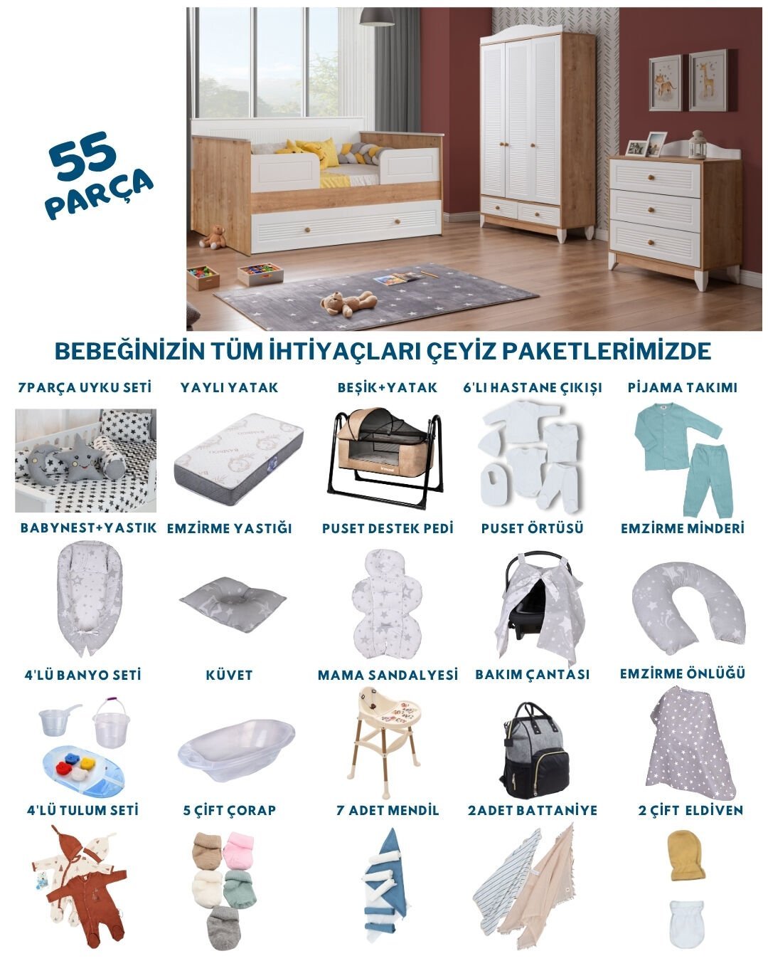 Sidney Sedir Bebek Çeyiz Paketi