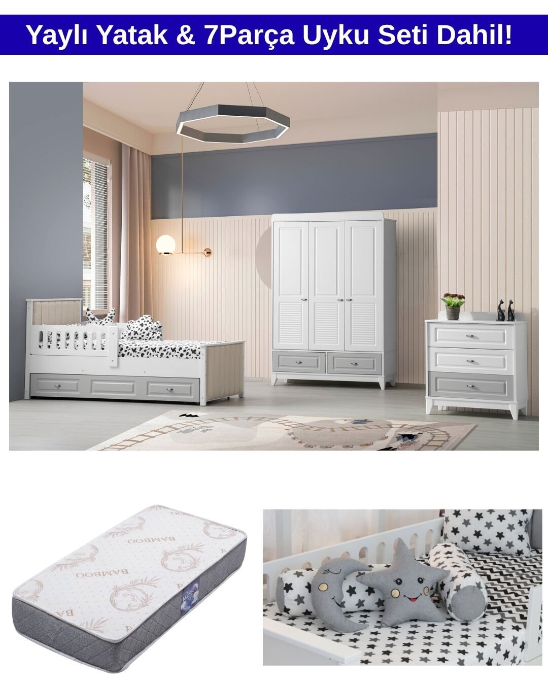 Nova Sim Oda Takımı / Yatak ve Uyku Seti Dahil / Ücretsiz Kurulum