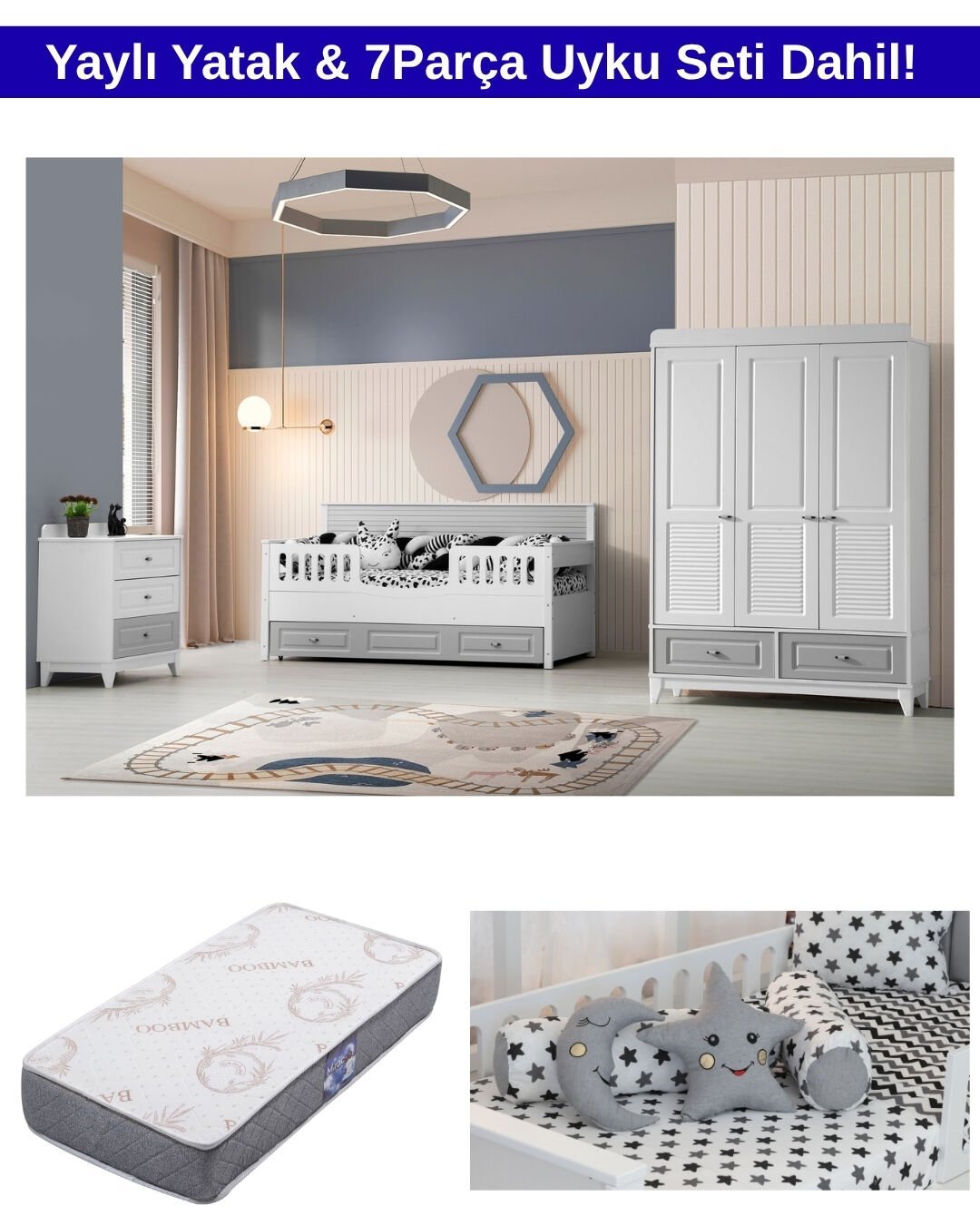 Nova Via Sedir Oda Takımı / Yatak ve Uyku Seti Dahil / Ücretsiz Kurulum