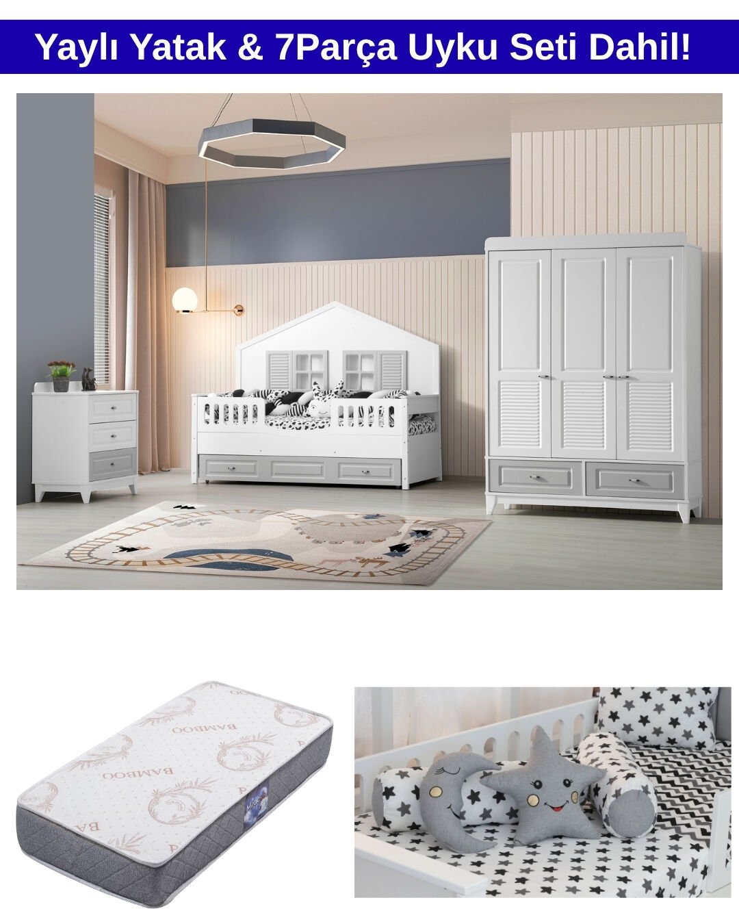 Nova Mia Oda Takımı / Yatak ve Uyku Seti Dahil / Ücretsiz Kurulum