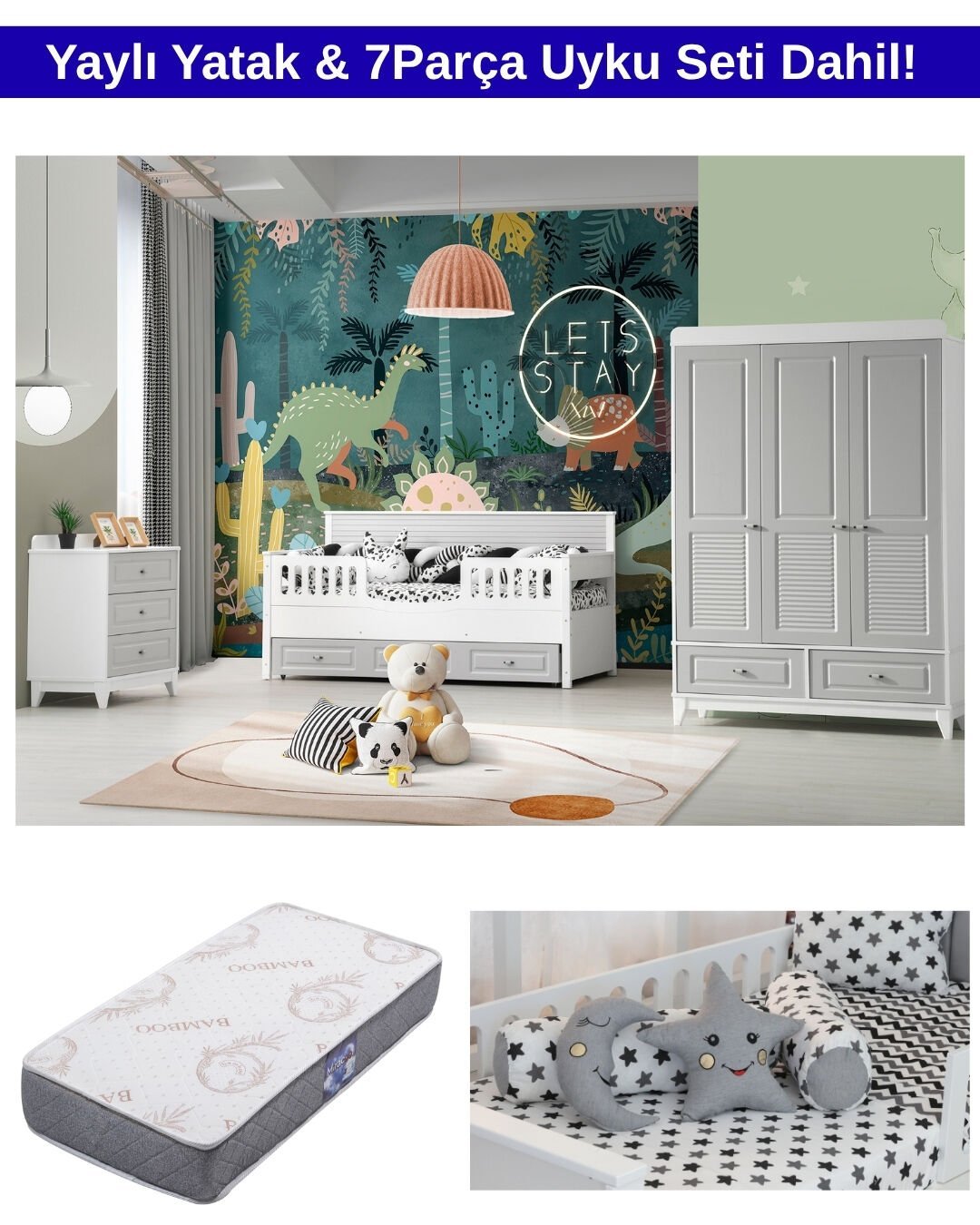 Silver Via Sedir Oda Takımı / Yatak ve Uyku Seti Dahil / Ücretsiz Kurulum