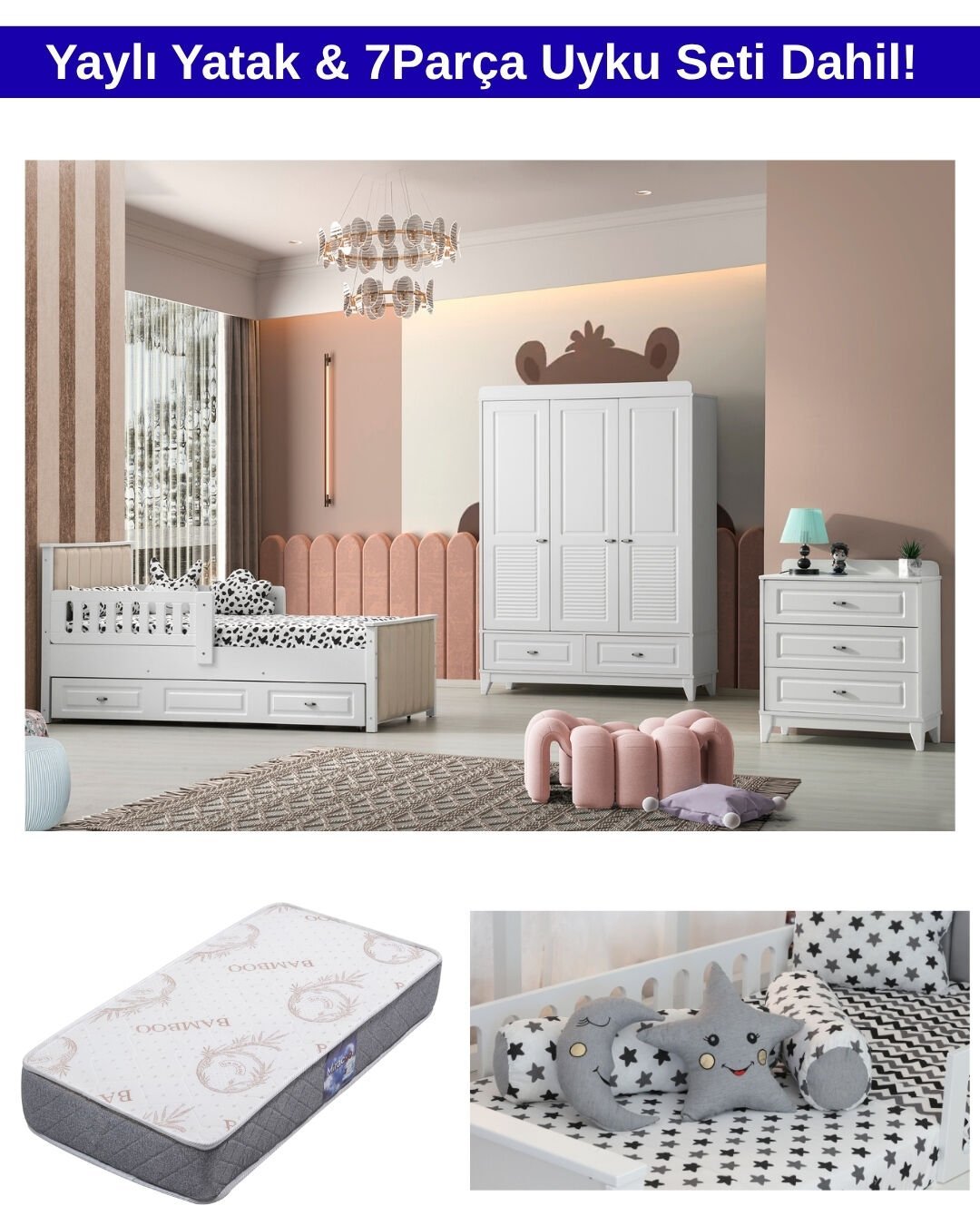 Boss Sim Bebek Odası / Yatak ve Uyku Seti Dahil / Ücretsiz Kurulum