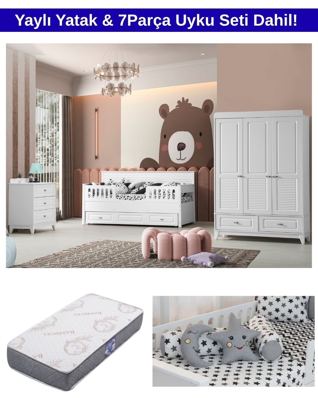 Boss Via Oda Takımı / Yatak ve Uyku Seti Dahil / Ücretsiz Kurulum
